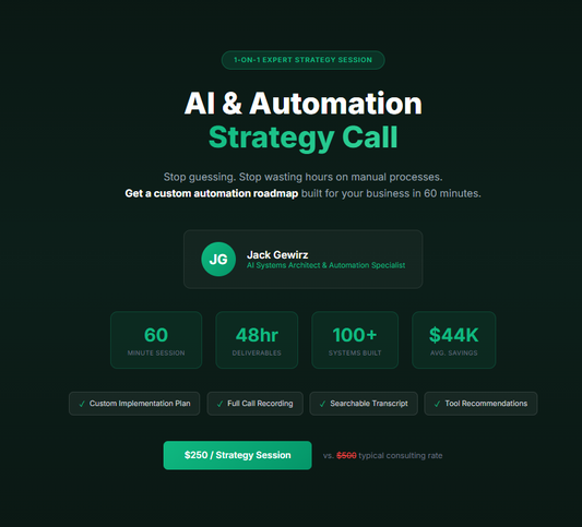 AI Automation Strategy Consulting Call | 1-Hour Expert Session with Implementation Plan | Jack Gewirz
