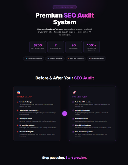 SEO Site Audit & Optimization Plan - Complete Technical Analysis