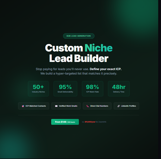 Custom Niche Lead Builder | Build Your Exact ICP Lead List